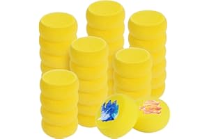 Aemygo 70 Pcs Round Painting Sponge 3Inch Yellow Synthetic Sponge Watercolors Artist Sponge for Painting, Ceramics, Pottery Clay Art Crafts Household Use