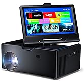 Small Smart TV,Suitable for Home RVs and Outdoor Use | Mini TV,with 7-inch Touchscreen, Built in Apps Support SD,WiFi,Bluetooth,USB,HDMI Input，Kitchen TV Also As a Projector