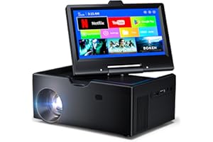 NETTIPS Small Smart TV，Mini TV with 7-inch Touchscreen,Built in Apps,Support SD,WiFi,Bluetooth,USB,HDMI Input，Kitchen TV Also As a Projector,Suitable for Home RVs and Outdoor Use