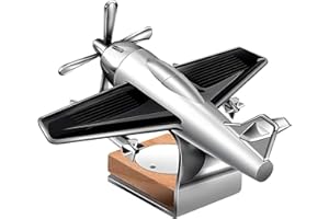 eaonitu Car Decoration Solar Airplane Spin Propeller Car Dashboard Decorations, Automotive Interior Decoration Gifts Aroma Diffuser (Silver)