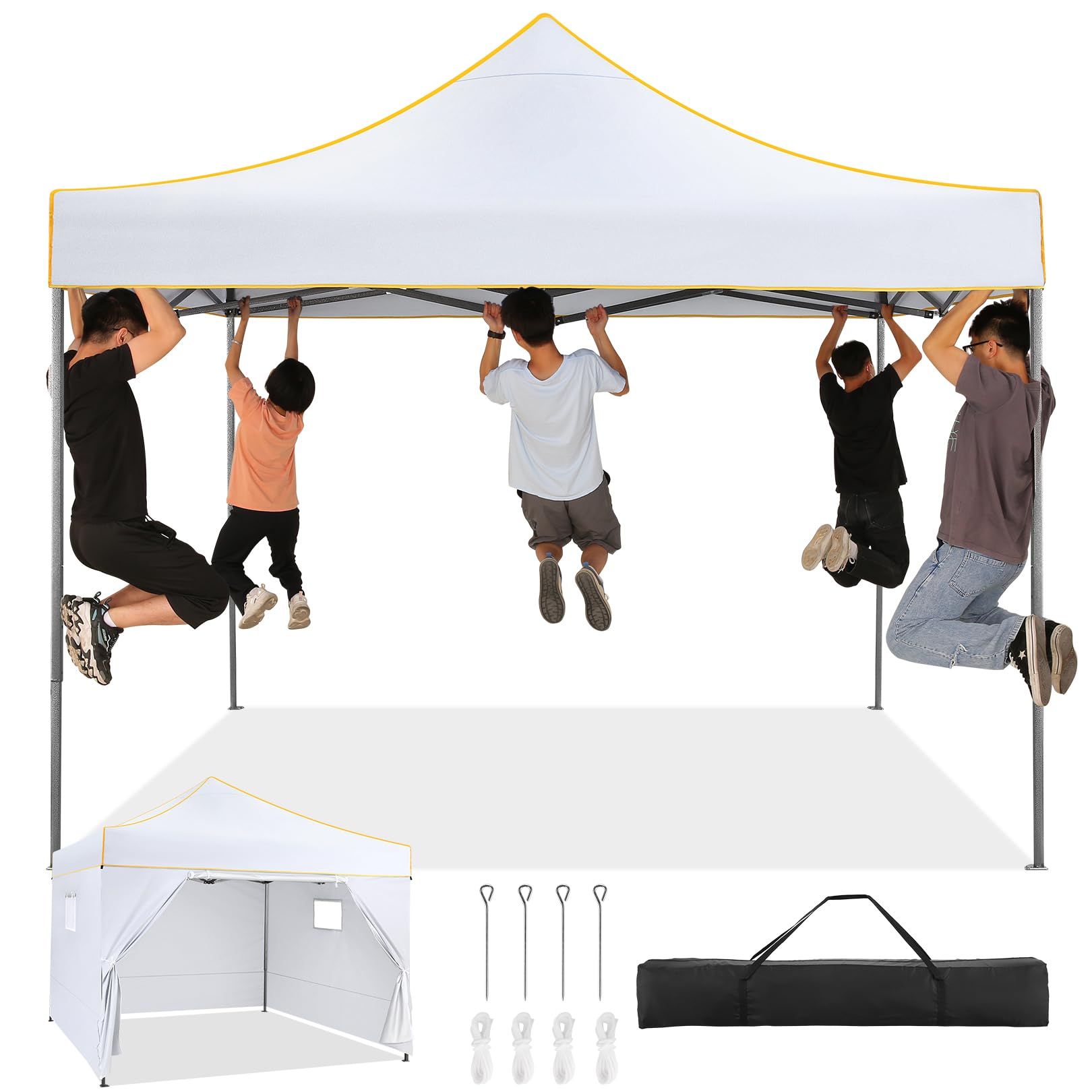Photo 1 of ****SIMILAR ITEM***
COBIZI 10x10 Pop Up Canopy Tent Commercial Heavy Duty Instant Canopy with 4 Sidewalls, UV 50+ Silver Coated Waterproof Vendor Gazebo, Portable Shelter with Carry Bag, Event Tent for Parties, White