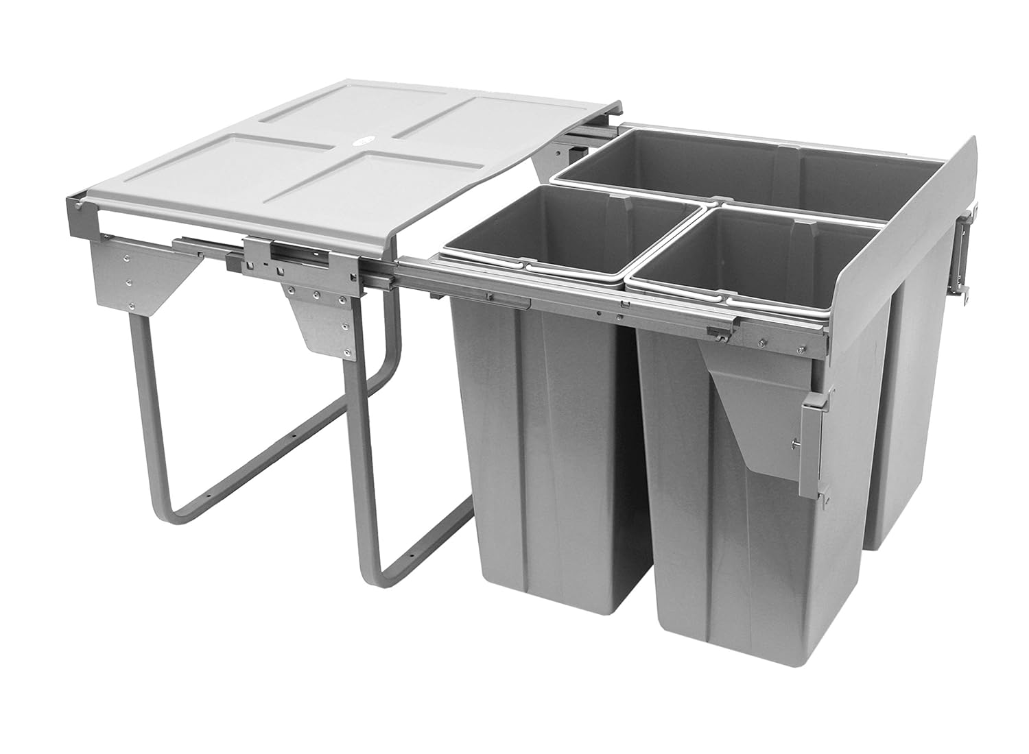 REJS RECYCLE BIN PULL OUT KITCHEN WASTE BIN W600mm1x34L+2x17L(JC609M