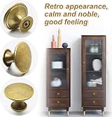 Juibao 12Pcs Gold Cabinet Door Knobs Antique Brass with Screws 30x21mm view 5