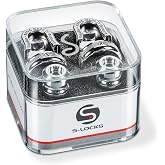 Schaller S Locks Guitar Strap Locks and Buttons (Pair) Chrome