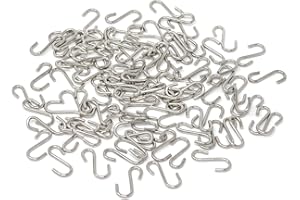 Honbay 100PCS Mini S Hooks Metal S Shaped Wire Hooks Hanging Hooks Connectors for Crafts, Jewelry, Key Chain, Tags Han