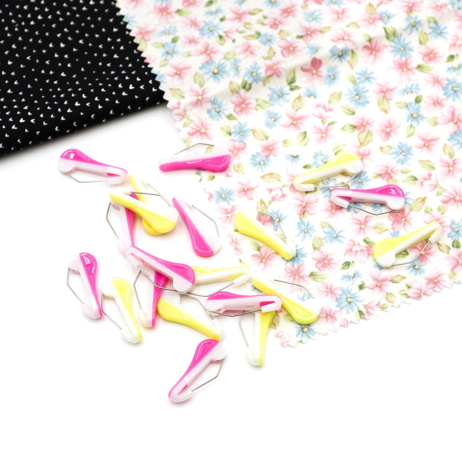 CLOVER Wonder Sewing Pins, Yellow and Pink