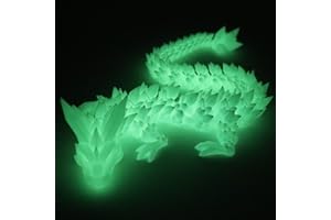 ACOCOFE 16" 3D Printed Dragon, Articulated Dragon, Mystery Crystal Dragon,Large Home Office Decor Fidget Toys Executive Desktop Surprise Animals Toy (Luminous)