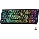 HITIME x XVX M67 60% Percent Keyboard Wireless, QMK/VIA Black Spider Web Gaming Keyboard, Tri-Mode Thocky Creamy Mechanical Key Board, Hot Swappable Gasket Mount RGB IMD Tech for Win/Mac