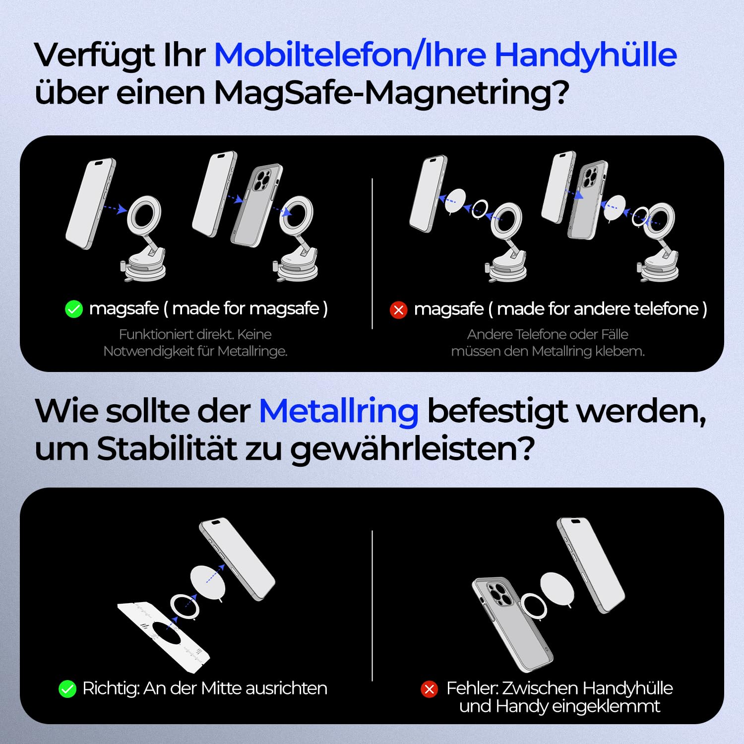 LISEN Vakuum Handyhalterung Auto Magnet - 2026 für Magsafe Autohalterung Saugnapf Handyhalterung Auto Magsafe, Magnetische Handy Halterung Auto Magnethalterung für iPhone 17 Pro Max Air 16 15 14 13 12 8