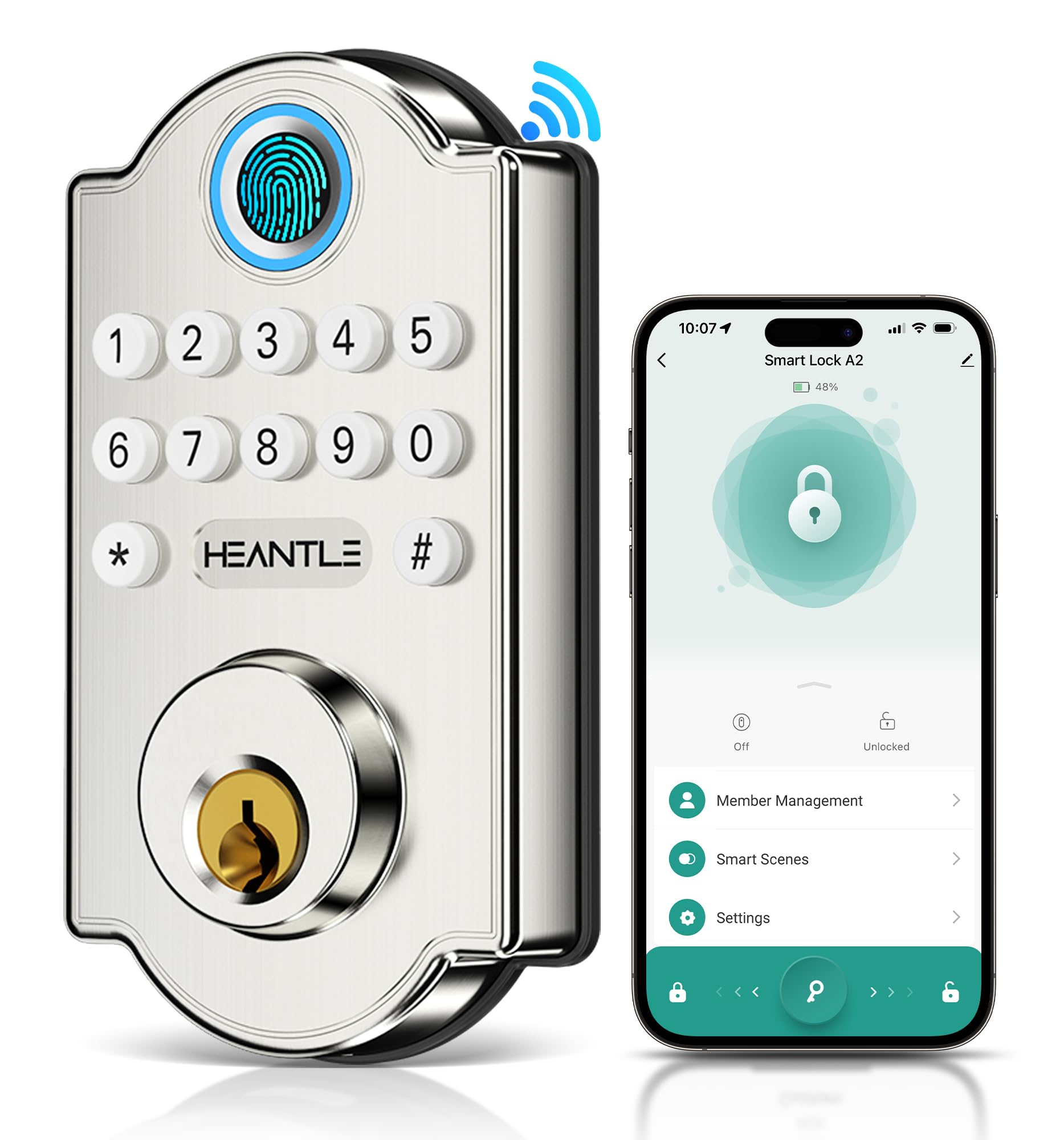 Smart Door Lock WiFi Deadbolt: HEANTLE Keyless