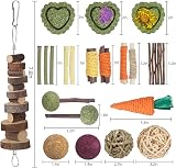 YIXUND 18Pcs Natural Timothy Hay Sticks Rabbit Toy Set for Teeth Care view 3