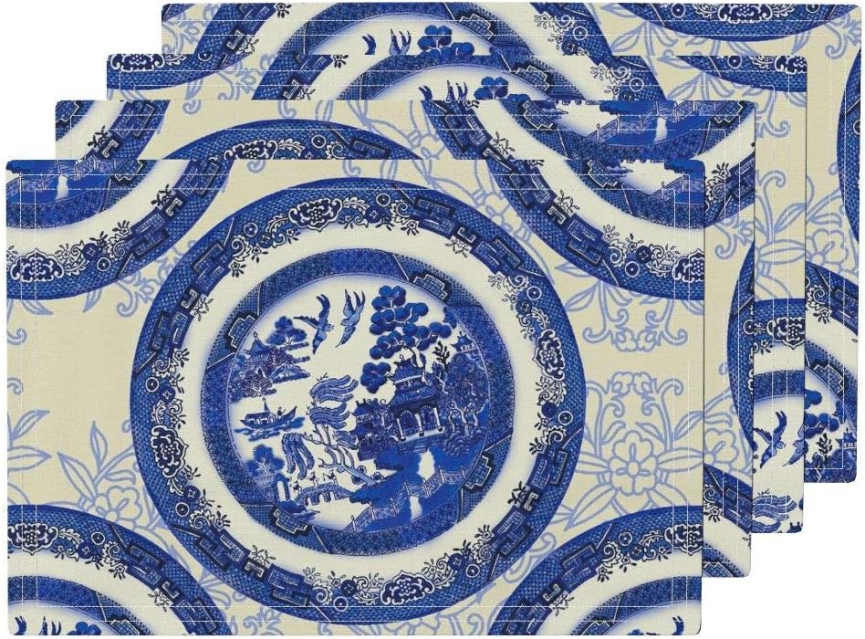 Blue Willow Heat Resistant Placemat, Blue Willow Asian