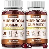 SHAPEINGIRL Mushroom Gummies for Adults 10-in-1 Advanced Blend - Immune Support & Cognitive Boost, Mushroom Supplement Complex with Lion’s Mane, Reishi, Chaga, Cordyceps, 160 Gummies