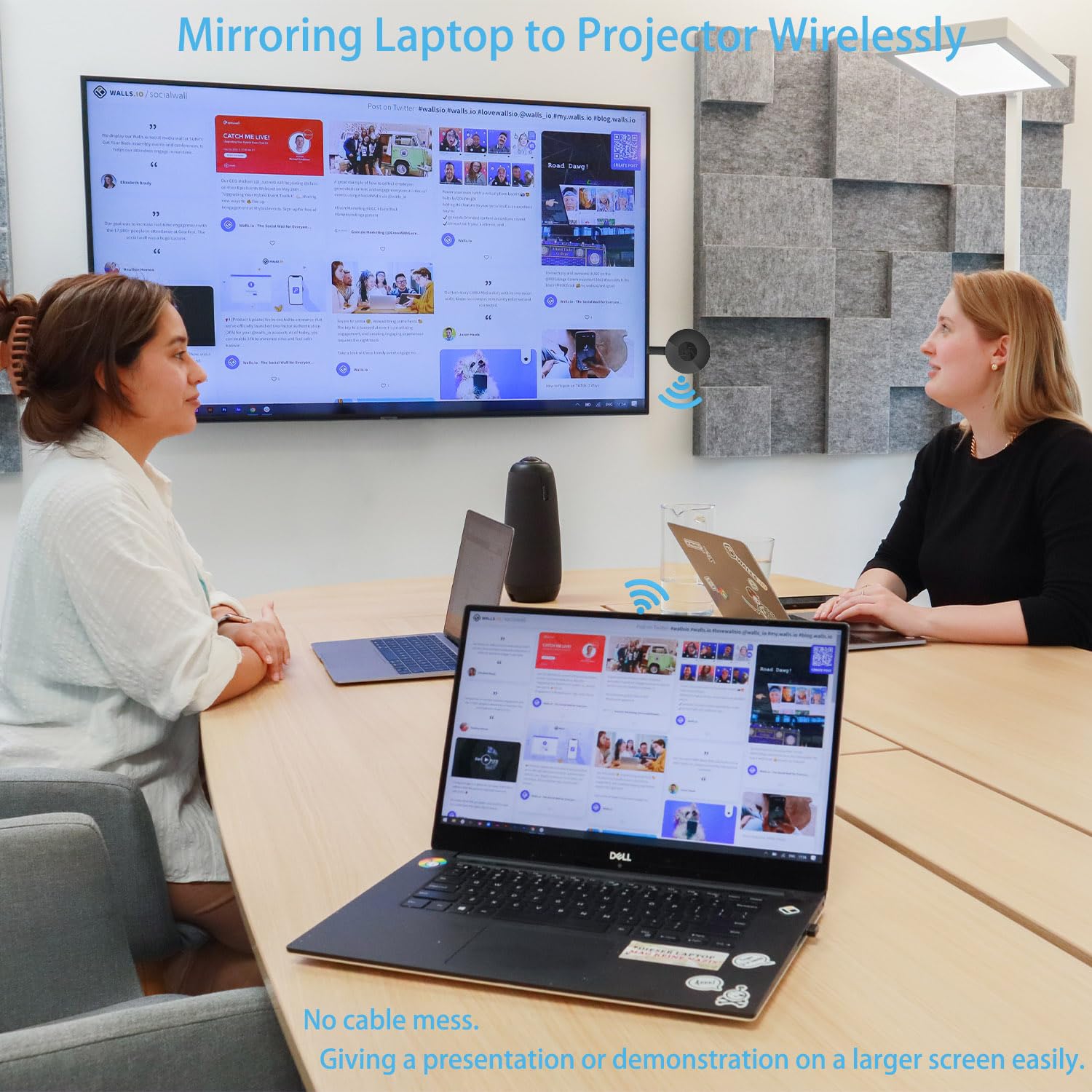 SmartSee Wireless Display Adapter, 1080P HD Screen Mirroring Dongle Media Video Streaming Receiver to HDTV Monitor Projector, Compatible with iOS/Android/Windows/Mac