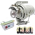 Industrial Sewing Machine Clutch Motor, 400W 3450RPM Electric Sewing Machine Motor with Belt Guard T12 Plug Clutch Motor Grey