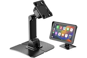 1Zero Upgraded Carplay Dashboard Mount for Car, Dual-Axis Adjustable Carplay Holder with 360° Rotating Ball Joint, Extra-Large Adhesive Base Mount for 7"–10.26" Carplay Screens