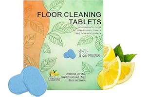 12PCS Floor Cleaning Tablets, Lemon Scent Floors Cleaner Tablets, For All Robot Vacuums With Mopping Function And Cordless We