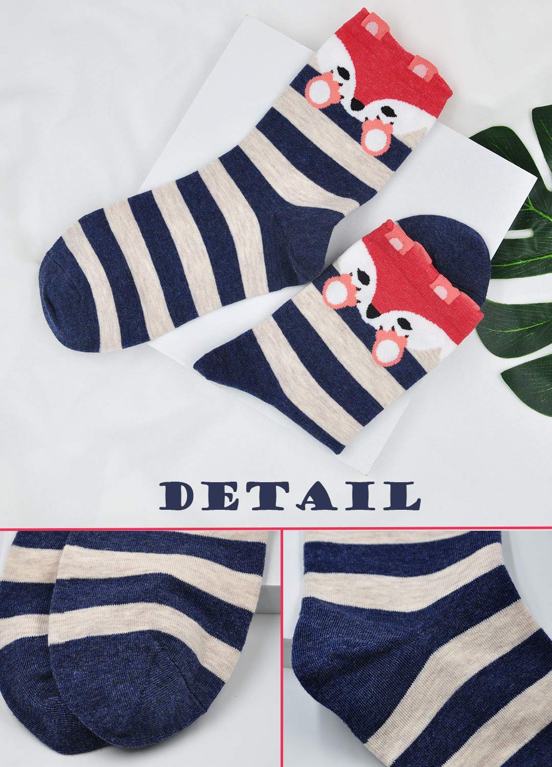 Women Fuzzy Socks Cotton Crazy Crew Funny Cute Novelty Animal Casual Ankle Christmas Socks for Girls Gift 5 Pairs