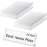 24 Pcs Acrylic Name Plates for Desk 2 X 8 Inches Name Tents for Classroom License Label Holder for Back to School Classroom Office Conference Business Meeting Table Display (24)