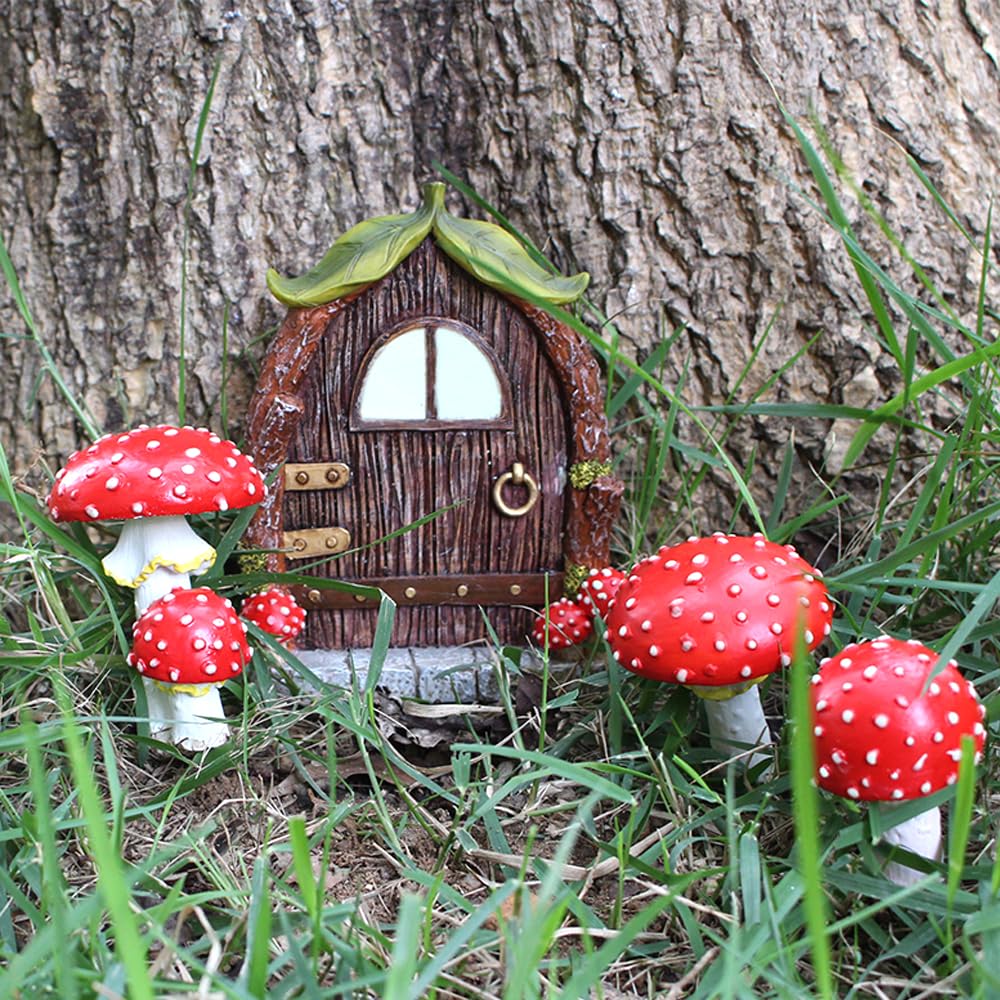 Meyas Outdoor Statues Garden Sculptures Window and Door Garden Sculpture Tree Face Glow in The Dark (Design-4) — image 1