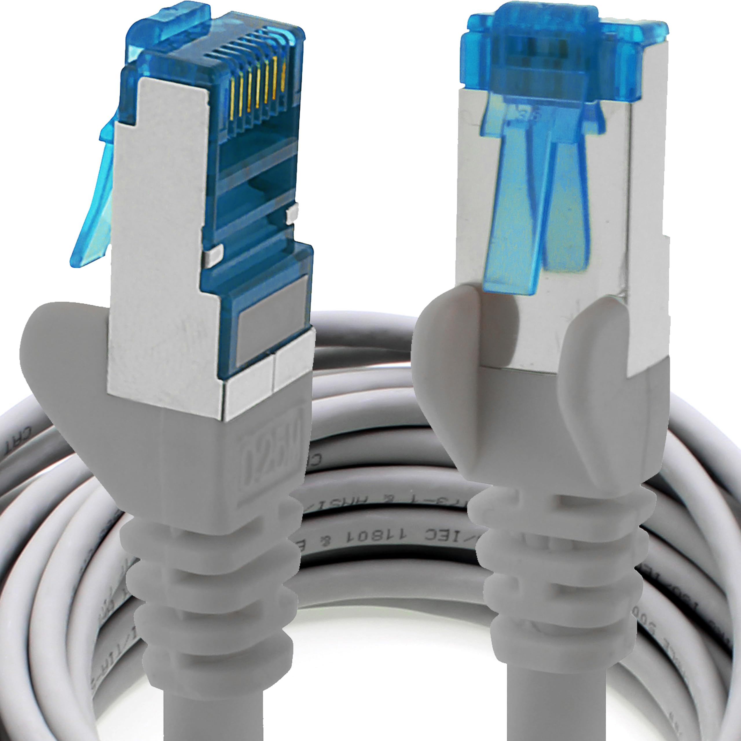 1aTTack.de 2m - CAT6a - network cable gray - 1 piece CAT 6 A patch cable 10000 Mbit s SFTP PIMF 500 MHz compatible with CAT5 CAT6 CAT7 DSL Internet Switch Router