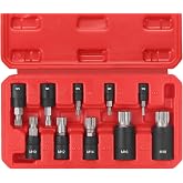 RIMKOLO 10-Piece XZN Triple Square Spline Bit Socket Set, 1/4&rdquo;, 3/8&rdquo; and 1/2&rdquo; Drive M4 - M18 Triple Square Socket Set, S2 Steel Bits and CR-V Sockets With Storage Case