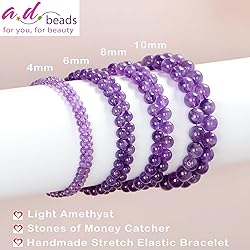 AD Beads Handmade Gemstone Stretch Elastic Bracelet