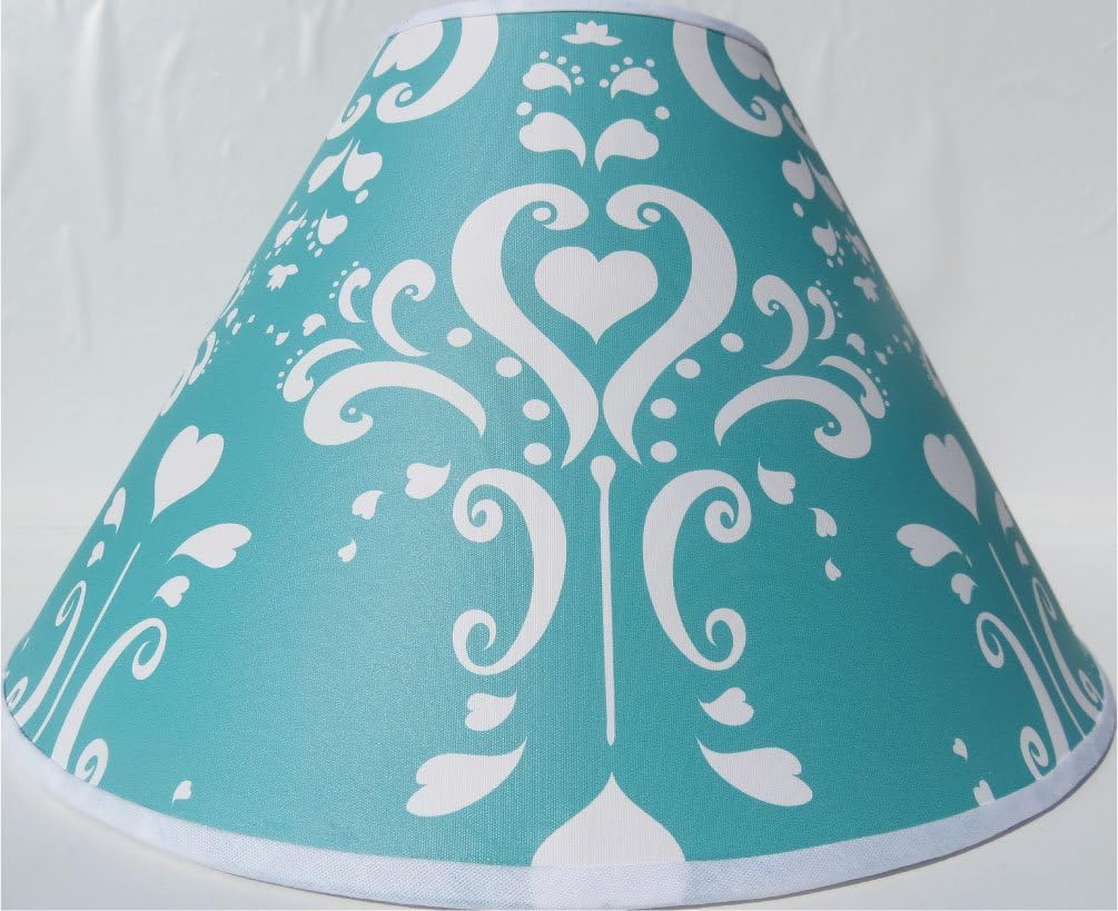 Aqua Damask Lamp Shade Childrens Lampshade Nursery Decor