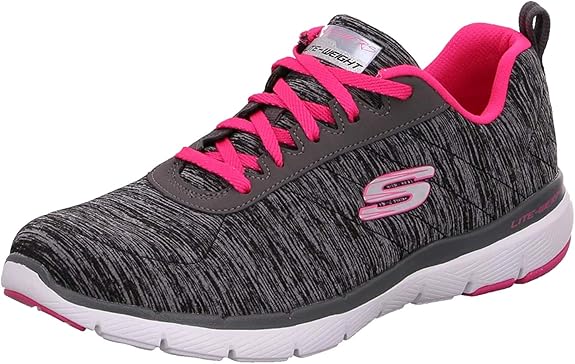 skechers grey flex appeal 3.0 trainers