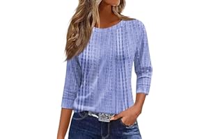 JXKIKOZE 3/4 Length Sleeve Womens Tops 2025 Fall Fashion Floral Print Vintage Tshirts Casual Loose Crew Neck Blouses