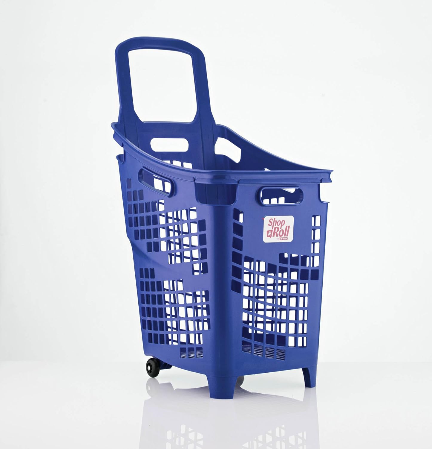 Araven Shop N Roll XLarge 4 Wheel Plastic Shopping Trolley Basket (65L) Blue Amazon.co.uk