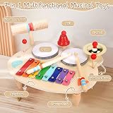 XIAPIA Kids Drum Kit 8-in-1 Wooden Musical Instrument Set Xylophone 18 Months+ view 5