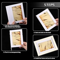 12 Sets White Picture Mat Set, 5 x 7 Inch, 8 x 10