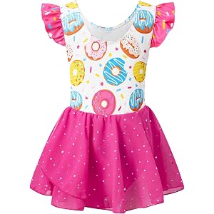 Funnycokid Ballet Leotards for Girls Tutu Dress, Multicolor, 2-9 Years | Multiple colors, ages 2-9: dance leotard for girls w