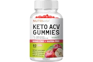 NUTRIKRISP Keto ACV Gummies Advanced Weight Loss & Rapid Belly Fat Burn - Sugar-Free Gluten Free Super Apple Cider Vinegar Diet Supplement for Men Women (1200MG)