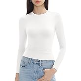 C202 Women's Long Sleeve Shirts Crew Neck Slim Fit Going Out Tops Basic Tees Barely There Collection