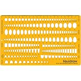Liquidraw Jewellery Design Template Stencil, Gemstone Sizer - 1.5mm Thick | Stone Shapes &amp; Sizes, Includes Heart, Oval, Circle &amp; Triangle, Translucent Orange Plastic, for Jewelers &amp; Rings