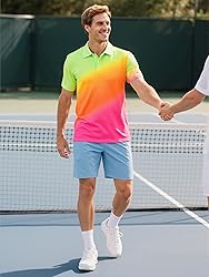 uideazone Mens Golf Shirts Short Sleeve Dry Fit