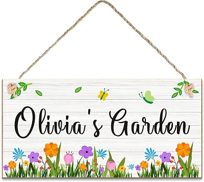 EDSG Personalised Garden Signs Custom Wood Plaque 186x92mm Outdoor Welcome