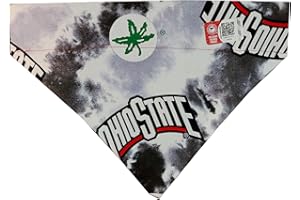 TOP ROCKS DOGGIE WEAR Grey Tye Dye Ohio State Over the Collar Dog Bandana That Slips onto Their Existing Collar Size (Medium)