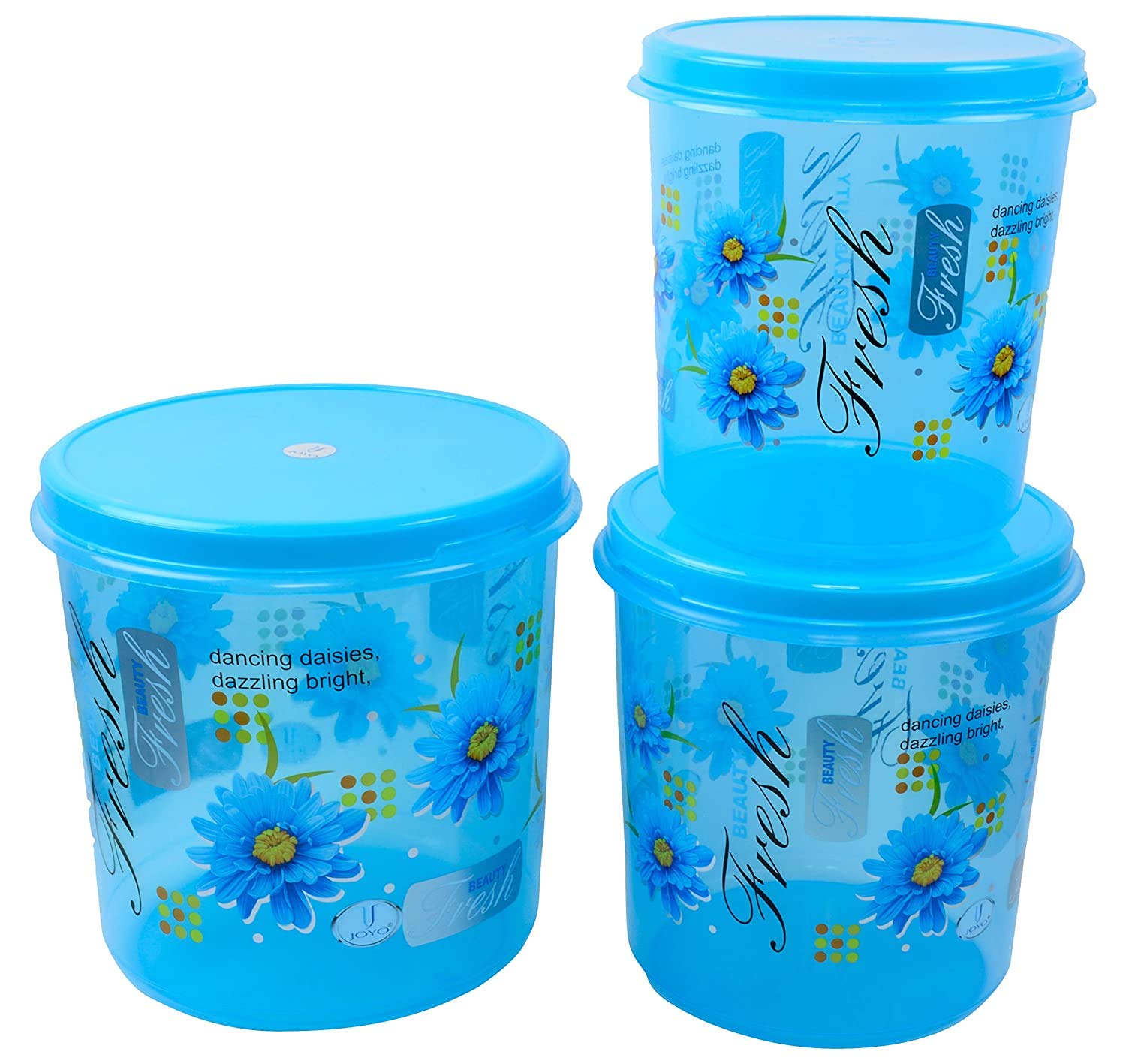 Storege Plastic Container 3Pice (Small, Blue) Amazon.in Home & Kitchen