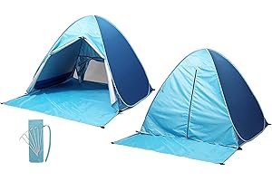2-3 Person Pop Up Beach Tent Portable Sun Shelter UV Protection Water-Proof with Cover and Carry Bag for Camping, Barbecue, G