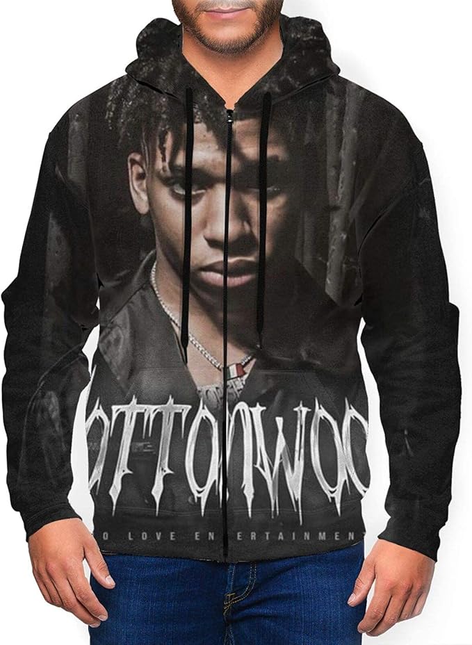 NLE Choppa Hoodie Men's Long Sleeve FullZip Sweatshirt Comfort Jersey