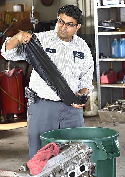 ALUF PLASTICS 56 GALLON 1.5 MIL (EQ) BLACK HEAVY DUTY TRASH BAGS – 43″ X 47″ – PACK OF 100 – FOR CONSTRUCTION, INDUSTRIAL, OUTDOOR, & COMMERCIAL