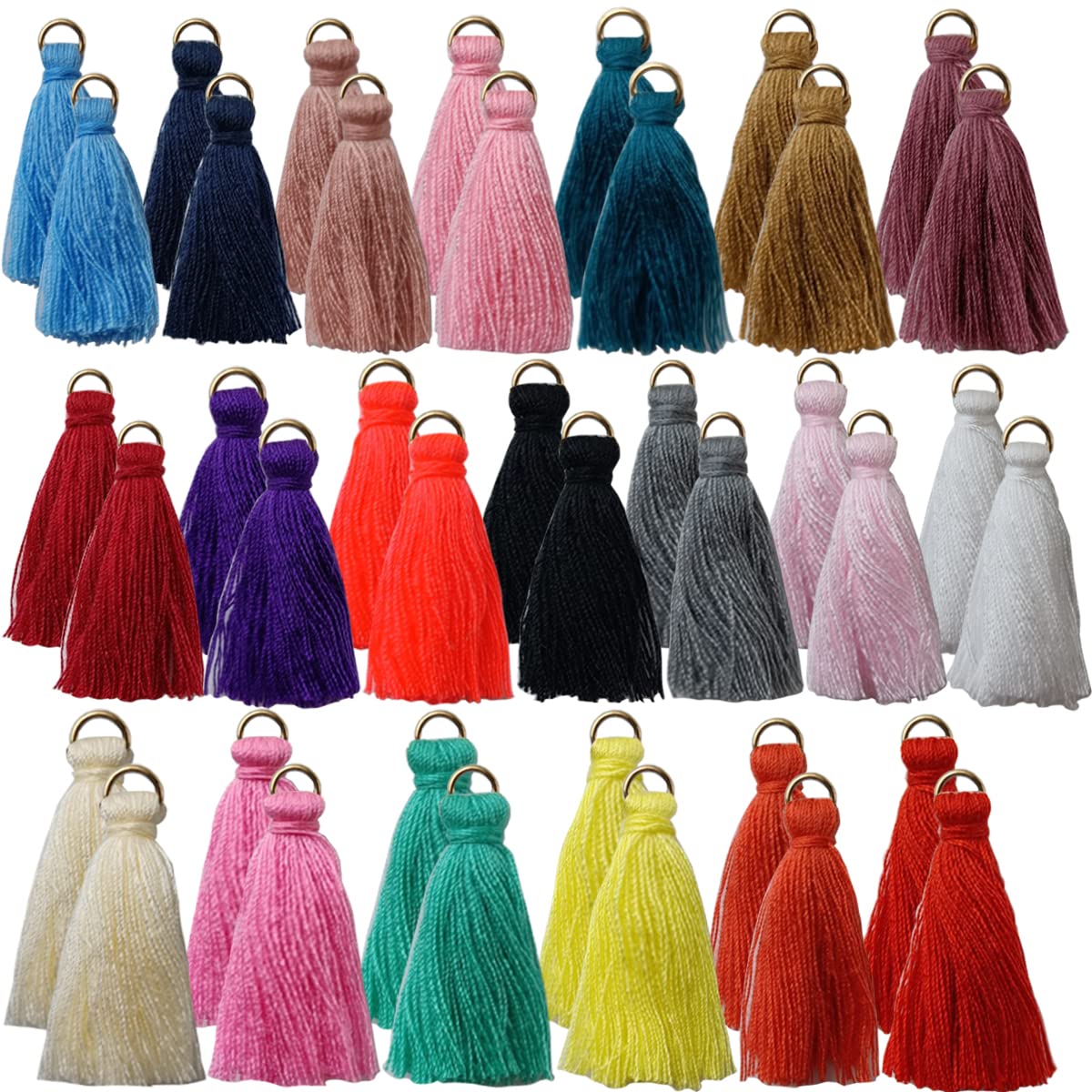 Photo 1 of TIHOOD 200PCS Mini Tassel Kit Tiny Craft Tassel 1.2 Inch Handmade Soft Craft with Golden Jump Ring for Earring Jewelry Making, DIY Projects, Making Garland Keychain, Bookmarks, 20 Colors