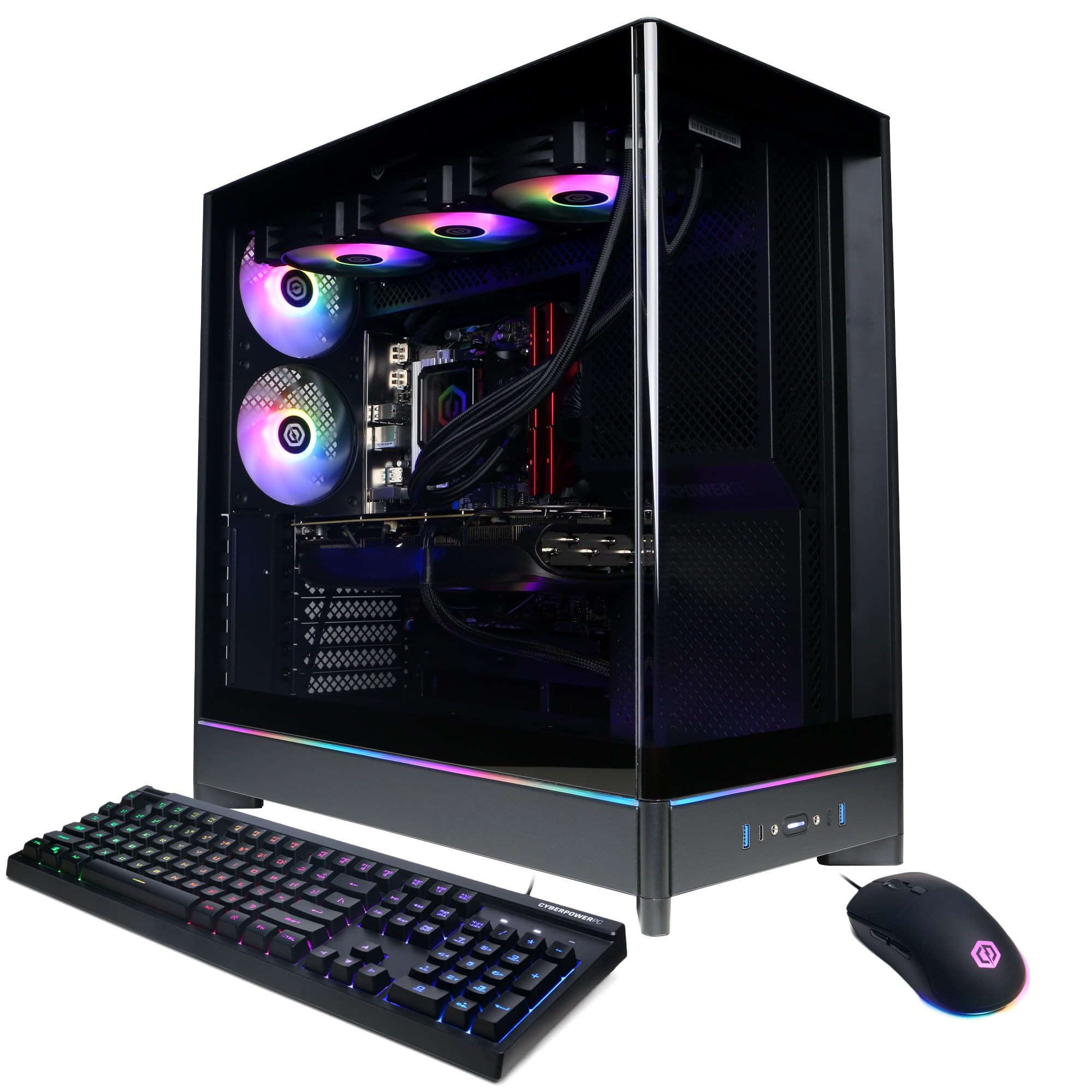cyberpowerpc gamer supreme gaming pc, amd ryzen 7 9800x3d 4.7ghz, geforce rtx 5080 16gb, 32gb ddr5, 