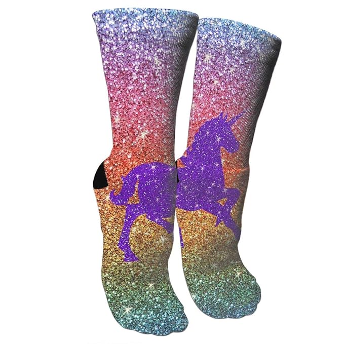 Women's Cotton Athletic Crew Unicorn Socks Cushion Casual With Moisture...