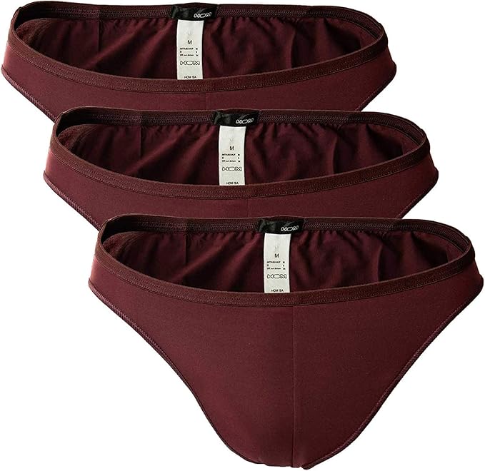 HOM Pack of 3 Men's Micro Briefs Plumes Ultralight Microfibre, Briefs, Underwear, Plain, Value