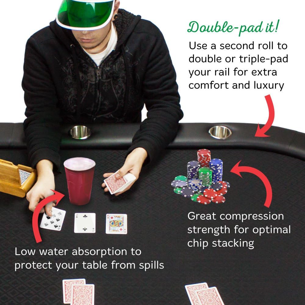 Brybelly 1/4 Closed Cell Poker Table Foam and Rail Padding 8 Feet X 60