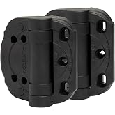 Safetech Hardware Spring-Loaded Self Closing Gate Hinges, Heavy Duty Hinges with Adjustable Tension for Wood, PVC &amp; Vinyl Outdoor Gates, Black (CoilKlik SHC-135)